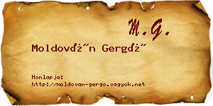 Moldován Gergő névjegykártya